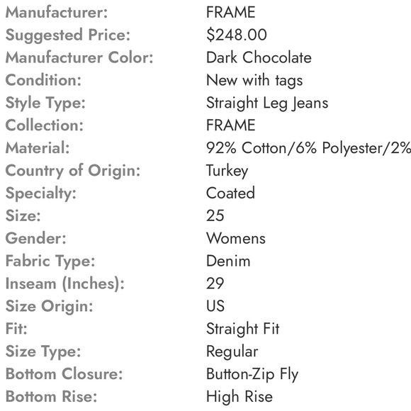 🆕 FRAME Le Sylvie Coated Jeans - Picture 8 of 9